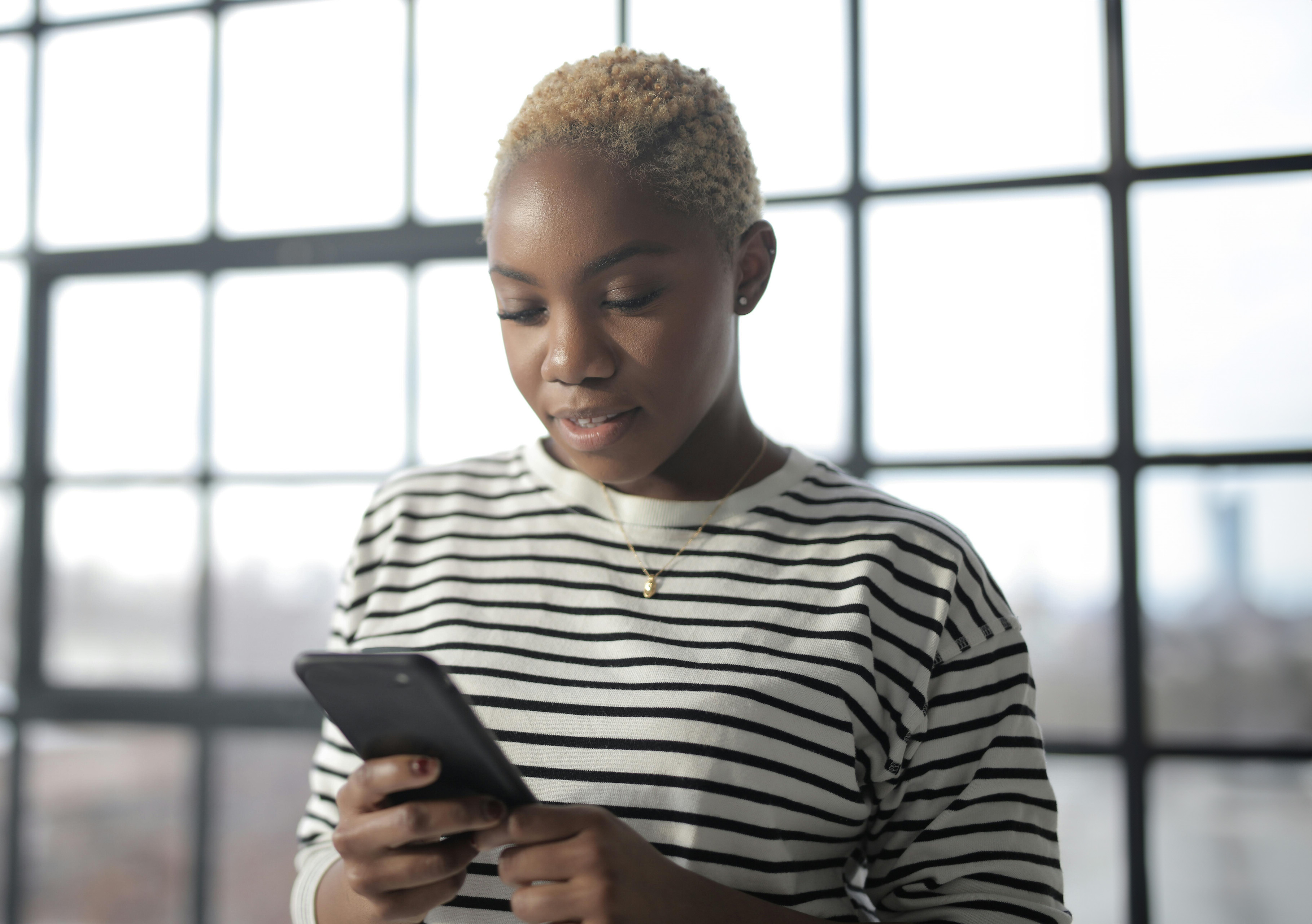 Woman looking at phone